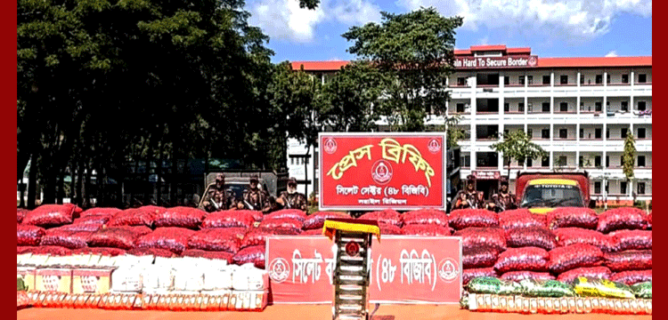 সিলেট সীমান্তে তল্লাশি: ১ কোটি ৩১ লাখ টাকার চোরাচালানি জব্দ
