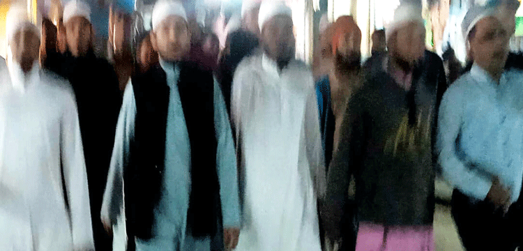 বাউল আবুল সরকারের শাস্তির দাবীতে জৈন্তাপুরে বিক্ষোভ মিছিল ও সভা