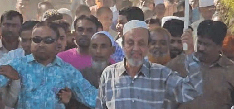 ধর্মপাশায় আনিসুল হকের পক্ষে জনতার মিছিল ও সমাবেশ
