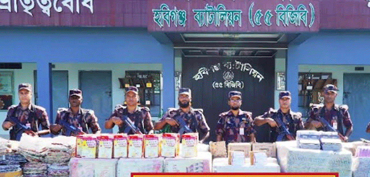 হবিগঞ্জে সাত দিনে সাড়ে ৫ কোটি টাকার ভারতীয় পণ্য জব্দ