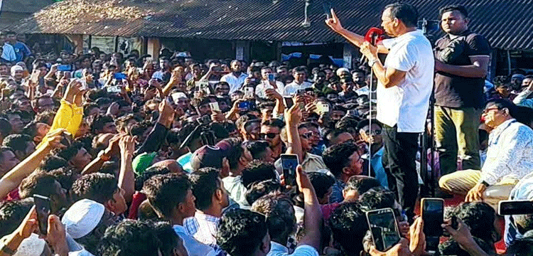 তাহিরপুরে কামরুলের সমাবেশে জনস্রোত