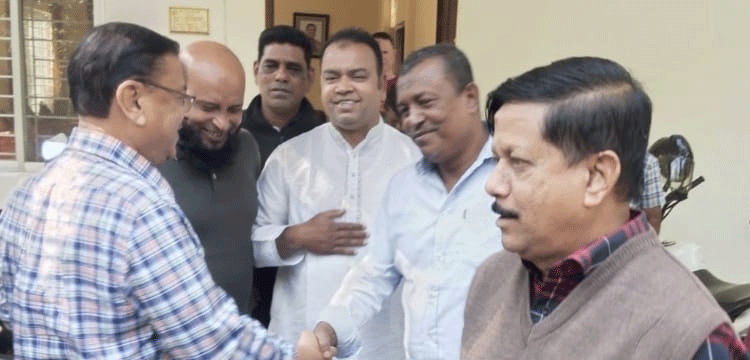 সুনামগঞ্জে মনোনয়নবঞ্চিত জাকেরীনের বাসায় নুরুল ইসলামের সৌজন্য সাক্ষাৎ