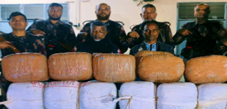 মাধবপুরে খড়বোঝাই ট্রাক থেকে ১০০ কেজি ভারতীয় গাঁজা উদ্ধার