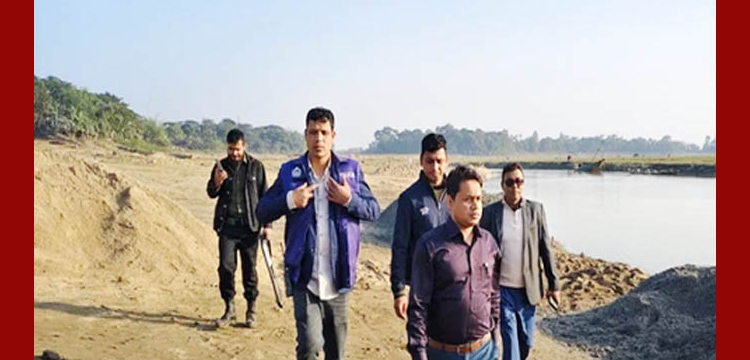 সিলেটের গোয়াইনঘাটে জব্দ ২৫ হাজার ঘনফুট বালু