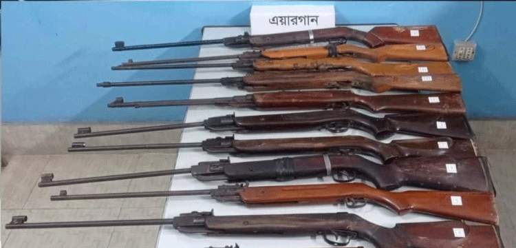 শ্রীমঙ্গলে ১১টি এয়ারগান উদ্ধার করেছে র্যাব