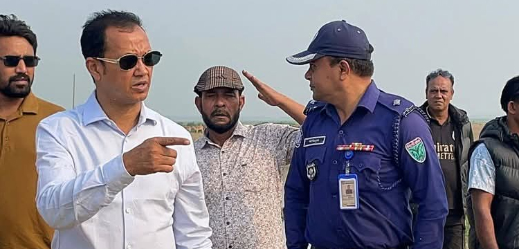 তাহিরপুরে হাওরের বাঁধ পরিদর্শনে এমপি কামরুল