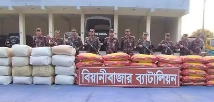 বড়লেখা সীমান্তে বিজিবির অভিযানে ভারতীয় চা পাতা ও জিরা উদ্ধার